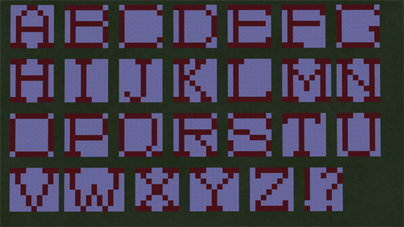Alpahabet in Minecraft Blocks Alpahabet in Minecraft Blocks