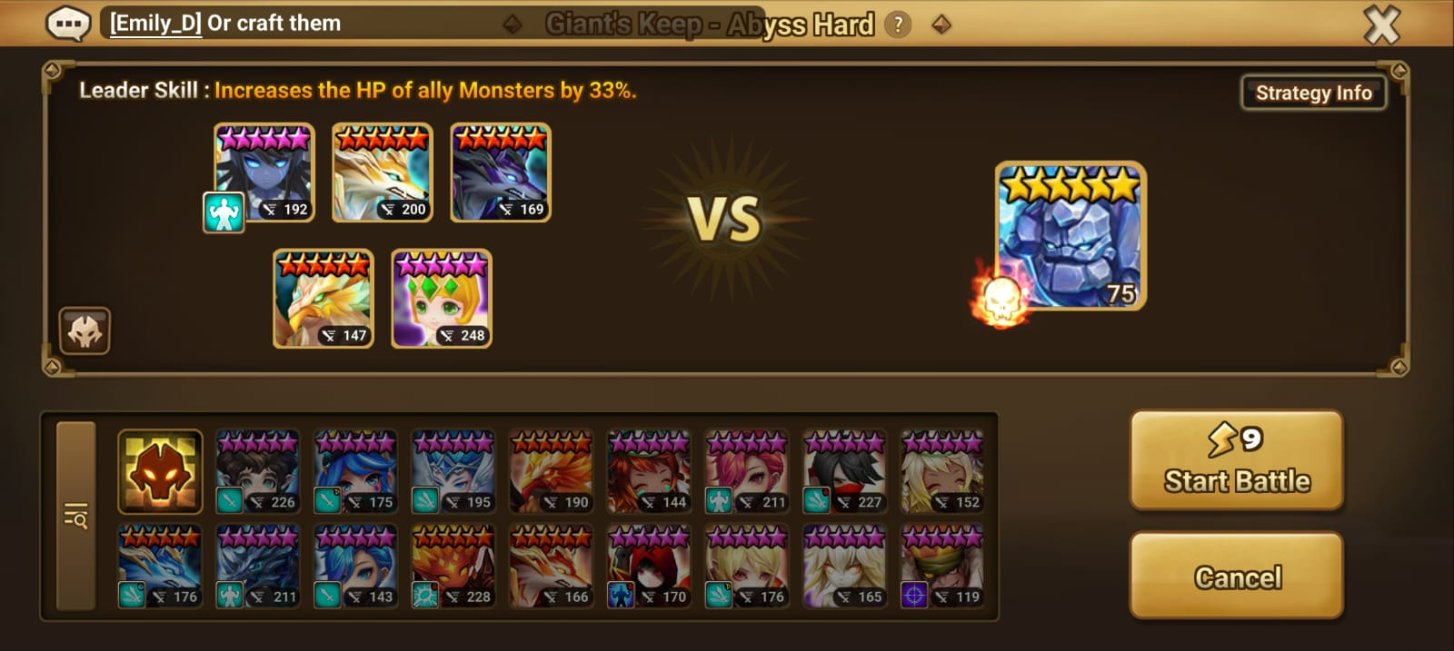 Summoners War Best Giants Dungeon Teams - Starter Team A